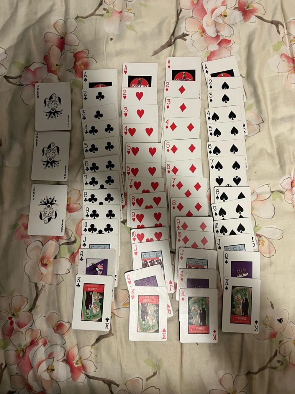 Vintage Coca-Cola themed playing cards complete set